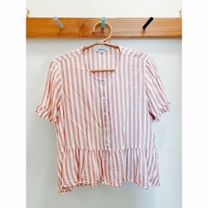 Madewell striped peplum top, XL